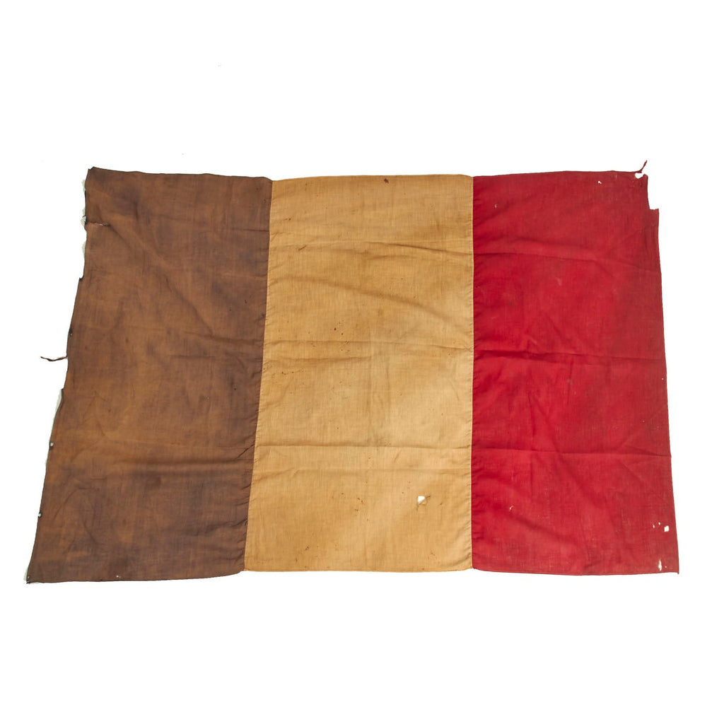 Original French WWI / WWII Large Tricolor National Wool Flag - 55” x 37 ½” Original Items