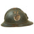 Original French WWI Issue Model 1915 Adrian Helmet in Horizon Blue with RF Badge Original Items