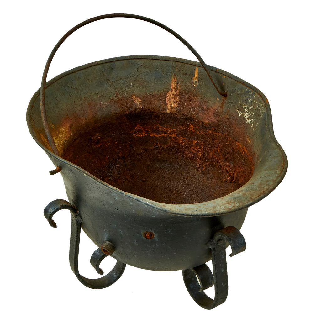 Original WWI Imperial German M-16 Helmet Stahlhelm Made into Trench Art Coal Scuttle Original Items