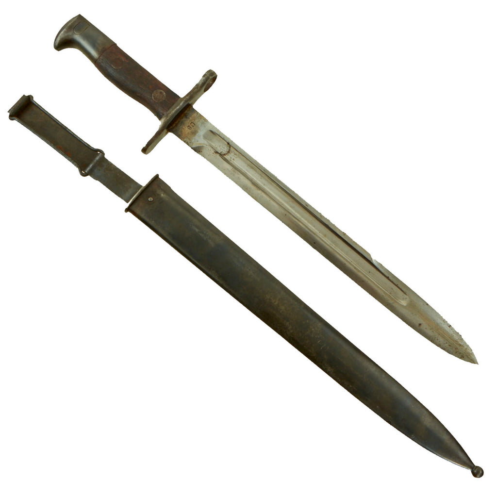 Original U.S. Pre-WWI M1892 Bayonet and Scabbard for Springfield Krag-Jørgensen Rifles - dated 1899 Original Items