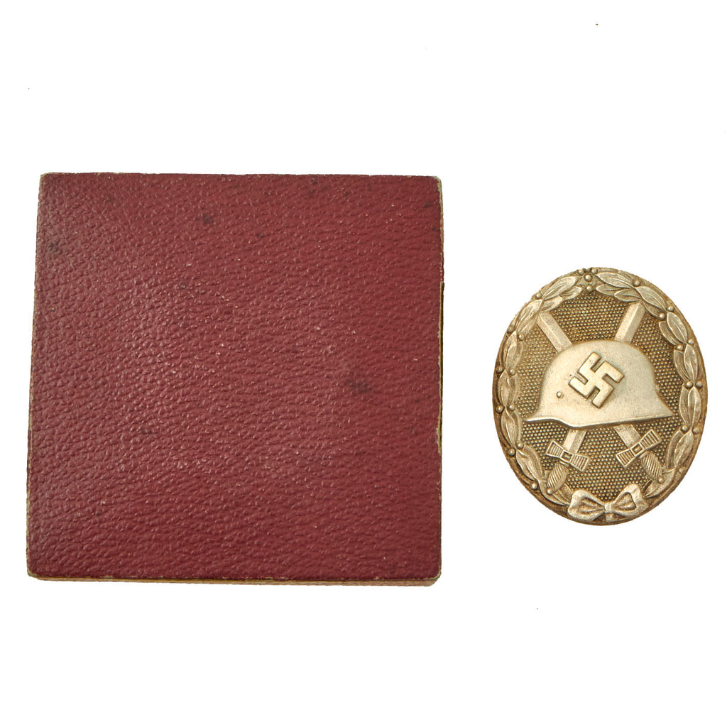 Original German WWII Silver Wound Badge by Klein & Quenzer A.G of Idar-Oberstein in Original Case Original Items