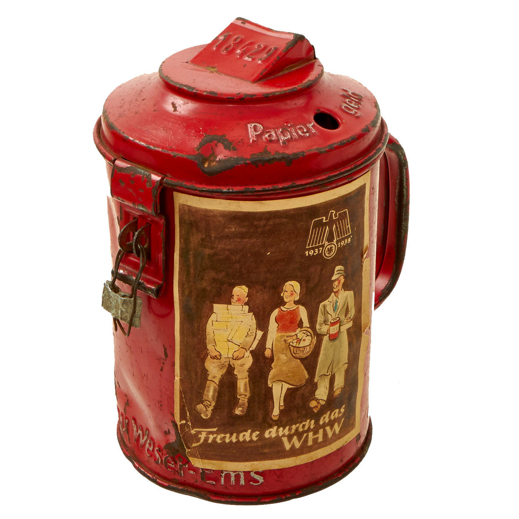 Original German WWII WHW Gau Weser-Ems Donation Can by Westermann & Co Neheim-Ruhr Original Items