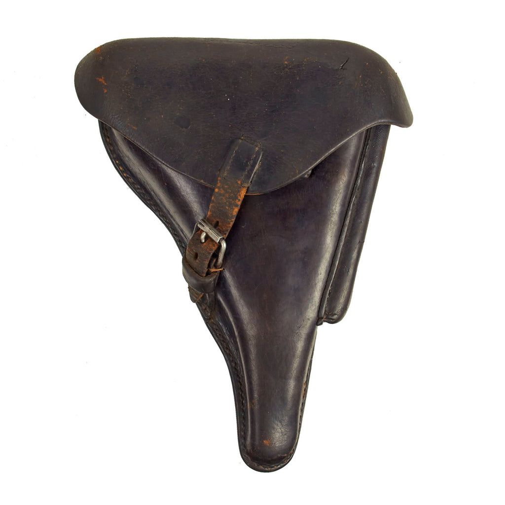 Original German WWII P08 Luger Brown Leather Holster - Dated 1941- by Hans Roemer Original Items