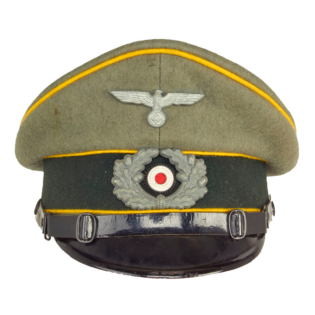 Original German WWII Army Heer Signals EM & NCO Doeskin Wool Schirmmütze Visor Cap Original Items