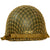 Original U.S. WWII Named Major’s Rank Painted M1 Swivel Bale Helmet Complete with Net - McCord Shell with International Molded Plastics Liner Original Items