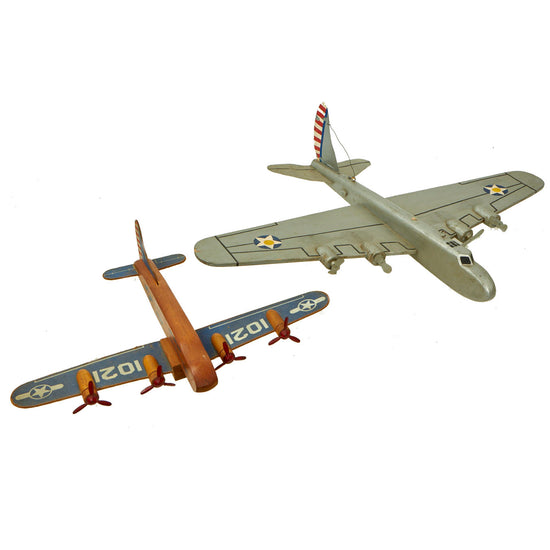 Original U.S. WWII Homefront B-17 Flying Fortress Wooden Toy Lot - 2 Items Original Items