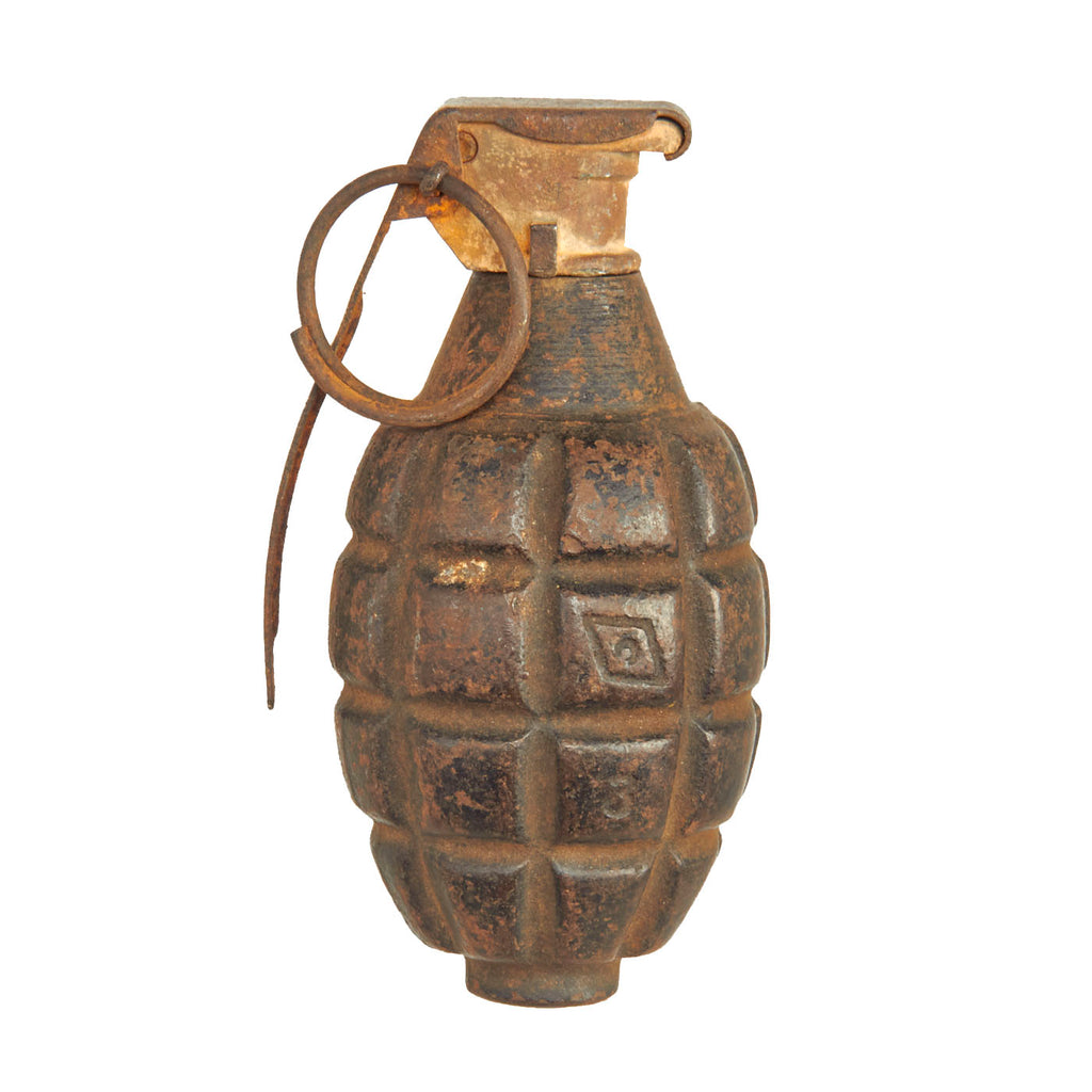 Original U.S. WWI Rare Mark I Inert Pineapple Hand Grenade with Early Mark II Fuze Original Items