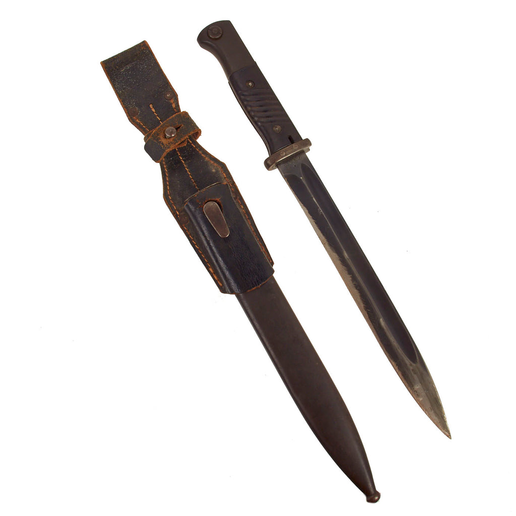 Original German WWII 98k 1942 dated Bayonet by Paul Weyersberg with Scabbard & Frog Original Items