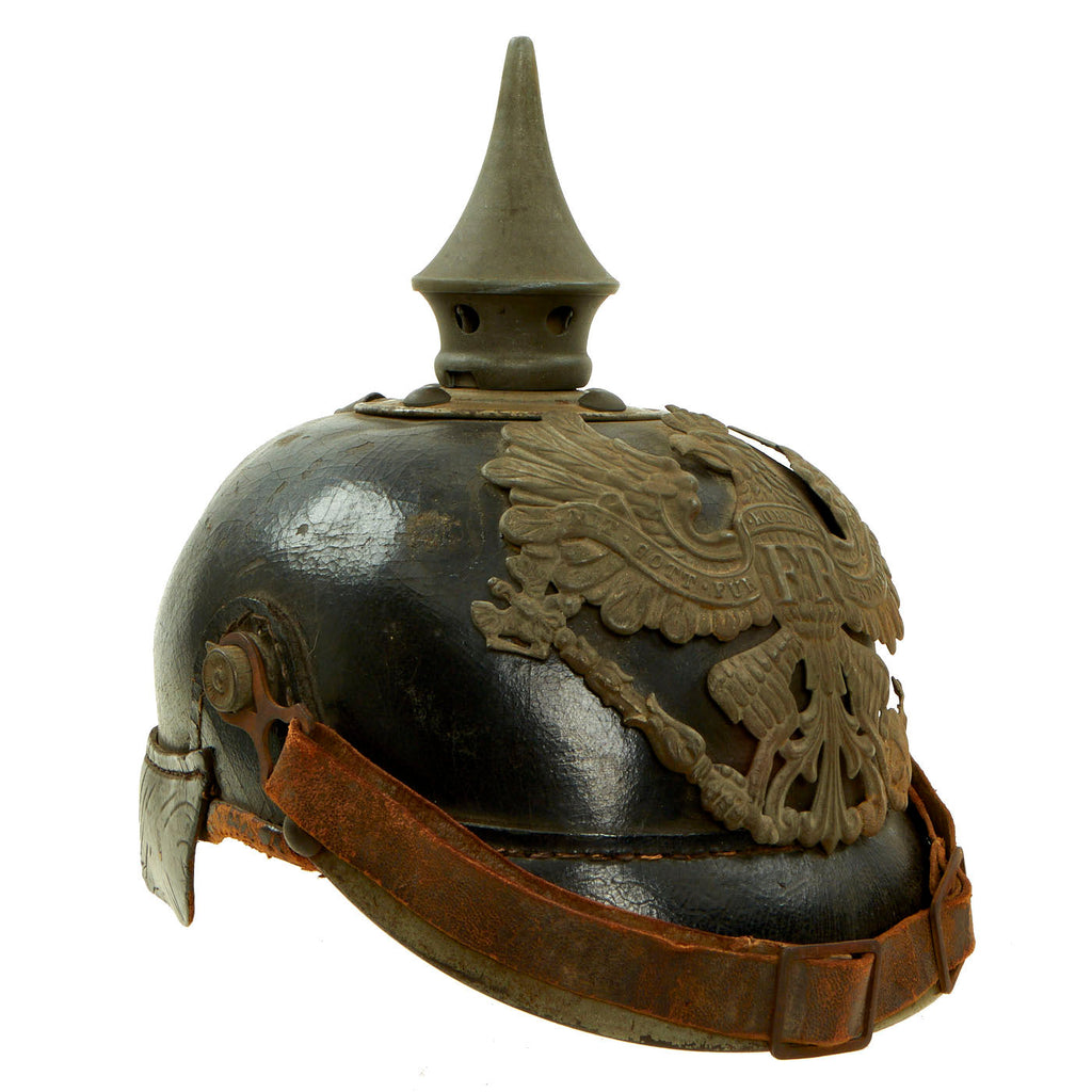 Original Imperial German WWI Prussian EM/NCO Infantry M1915 Pickelhaube Spiked Helmet Original Items