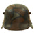 Original German WWI M16 Stahlhelm Helmet with Panel Camouflage Paint & Liner - Named - Marked ET64 Original Items