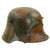 Original German WWI M16 Stahlhelm Helmet with Panel Camouflage Paint & Liner - Named - Marked ET64 Original Items