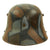 Original German WWI M16 Stahlhelm Helmet with Panel Camouflage Paint & Liner - Named - Marked ET64 Original Items