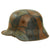 Original German WWI M16 Stahlhelm Helmet with Panel Camouflage Paint & Liner - Named - Marked ET64 Original Items