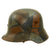 Original German WWI M16 Stahlhelm Helmet with Panel Camouflage Paint & Liner - Named - Marked ET64 Original Items