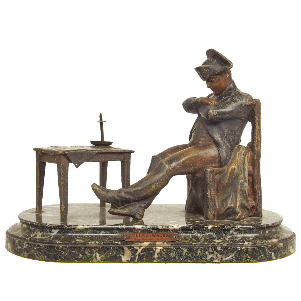 Original Circa 1910 French Napoleon Sculpture on Marble Base “Veille de Wagram” (The Eve of Wagram) By Salesio Original Items