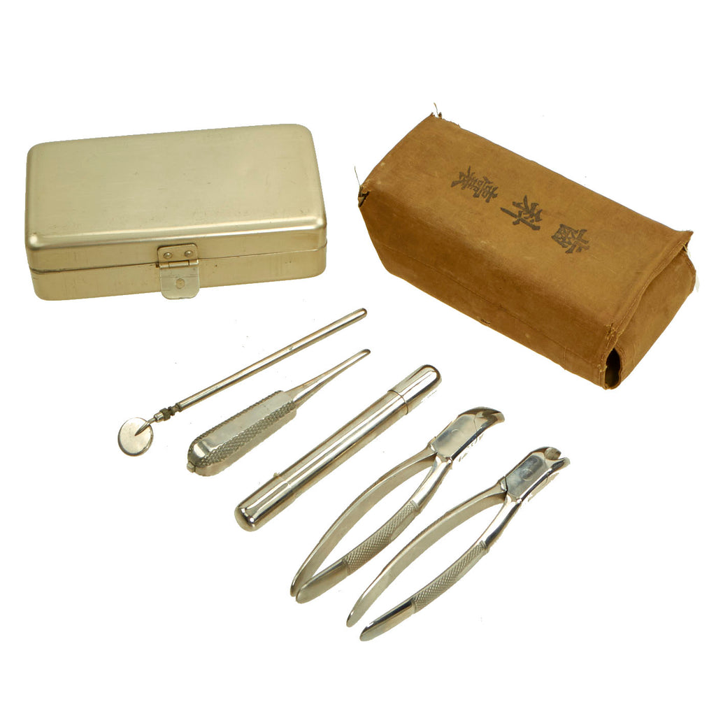 Original Japanese WWII Imperial Japanese Army Field Dentist Kit - Complete Original Items