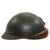 Original French WWII Model 1935 Tanker Armored Vehicle Helmet with Blue Paint Original Items