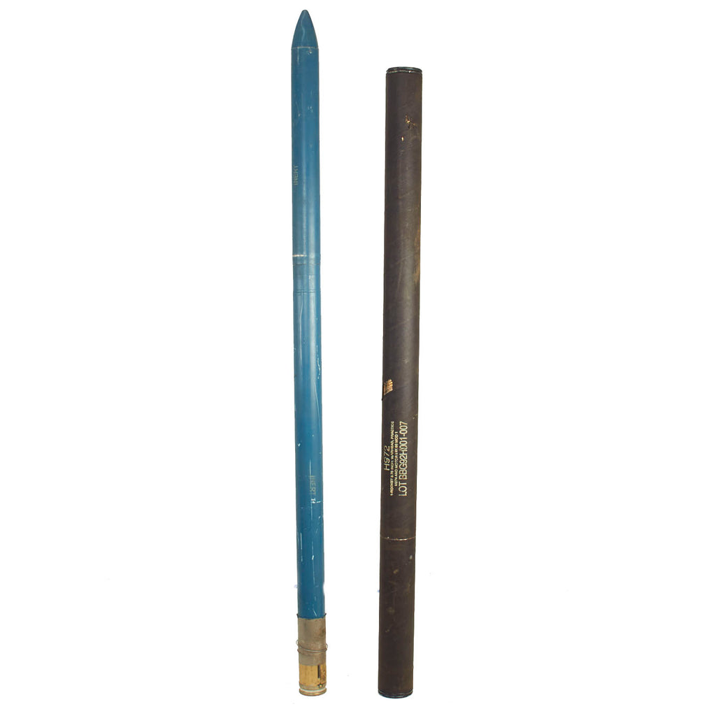 Original U.S. Vietnam War 2.75” Hydra-70 Aerial Long Practice Rocket with Mk66 Motor and Cardboard Transit Tube - Inert Original Items