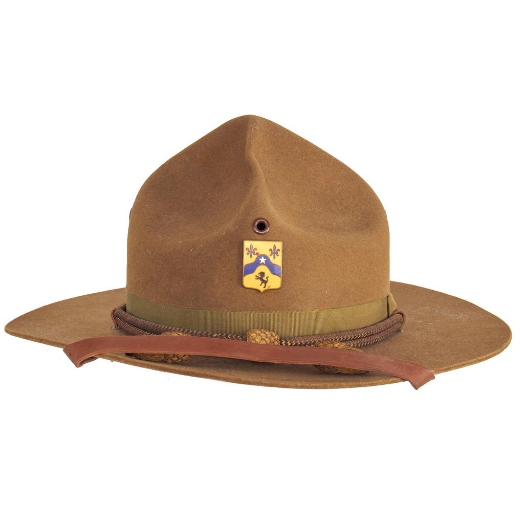 Original U.S. WWI 121st Cavalry Regiment Model 1911 Campaign Hat by Stetson with Officer Hat Cord Original Items