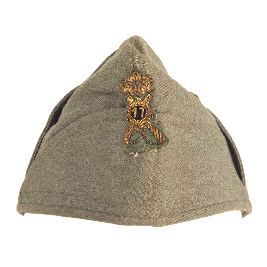 Original WWII Italian Officer Bustina Field Cap - 17th Infantry Division Original Items