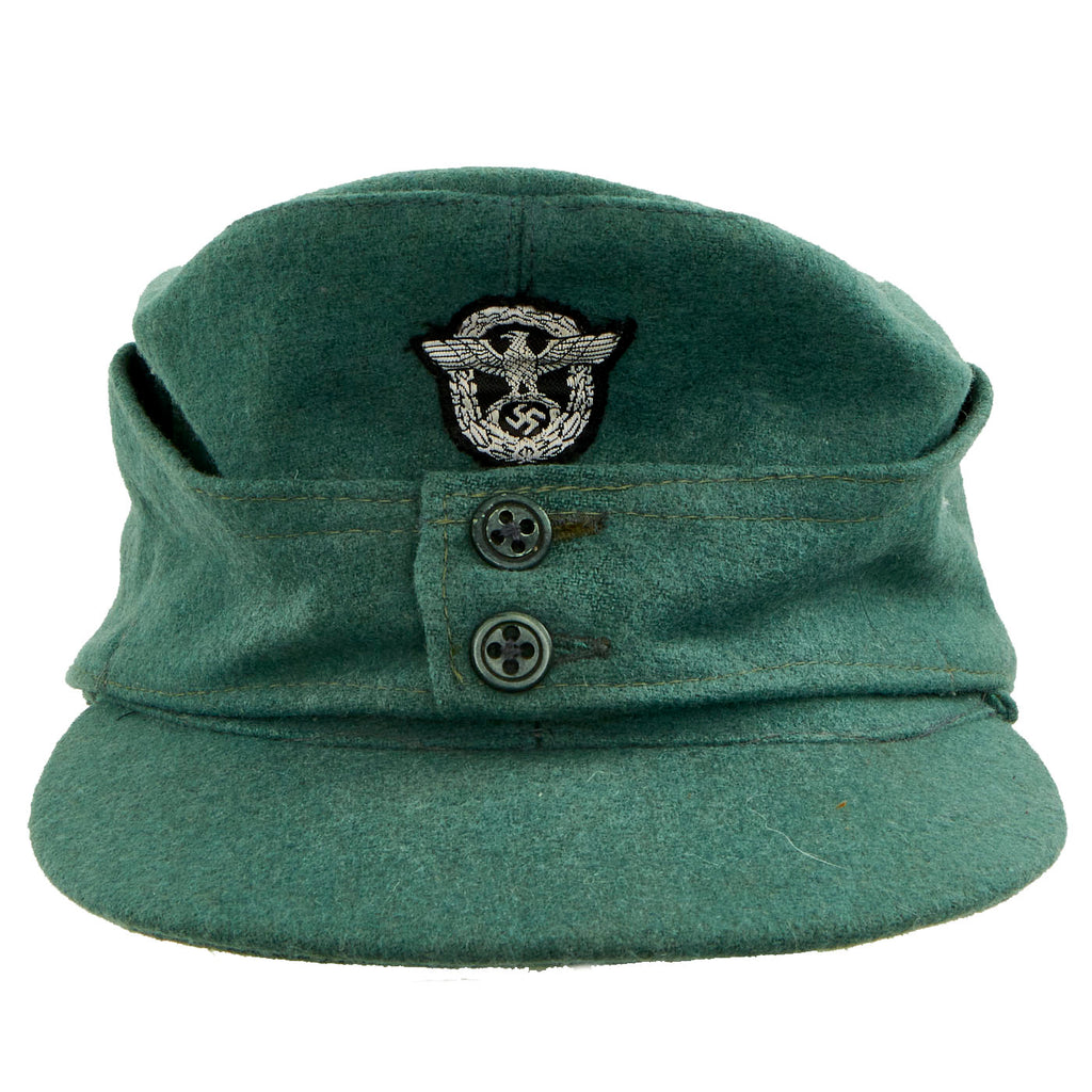 Original German WWII Civic Protection Police Model 43 Feldmütze Field Cap with RBNr. Marking - Size 58 Original Items