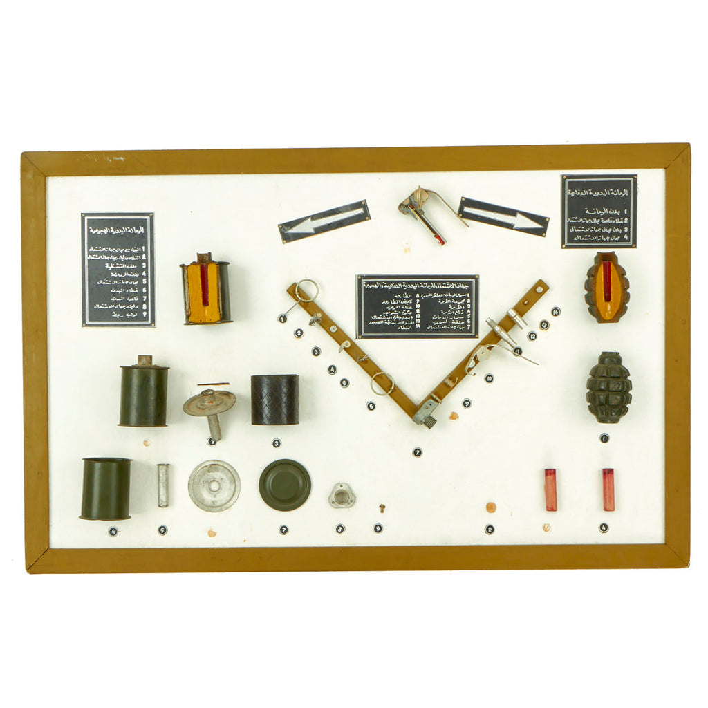 Original Global War on Terror Iraqi Army Explosive Ordnance Disposal School Grenade Training Board - Inert Grenades Original Items
