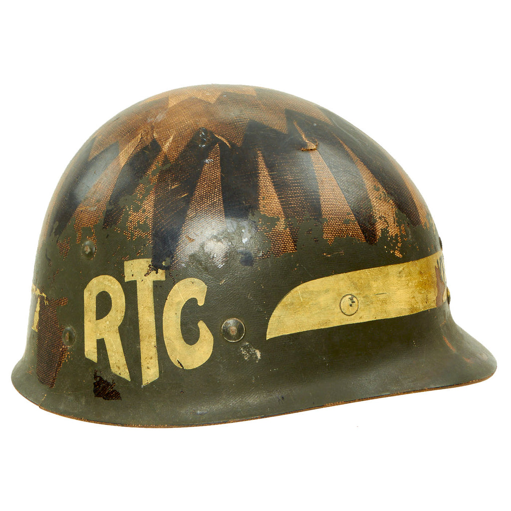 Original U.S. WWII Railway Transportation Corps Unit Painted M1 Helmet Liner Original Items