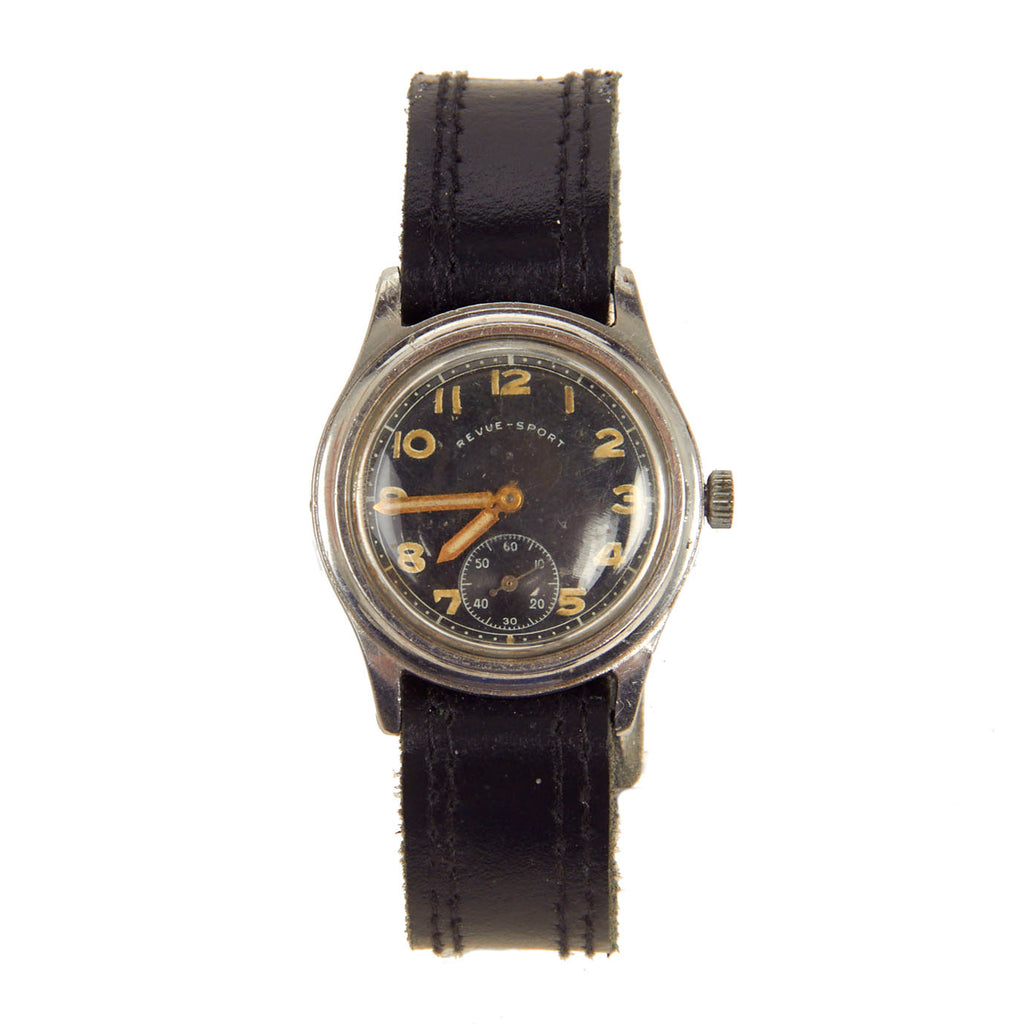 Original German WWII Wehrmacht D-H Wrist Watch by Revue - Sport Serial D 205153 H - Fully Functional Original Items