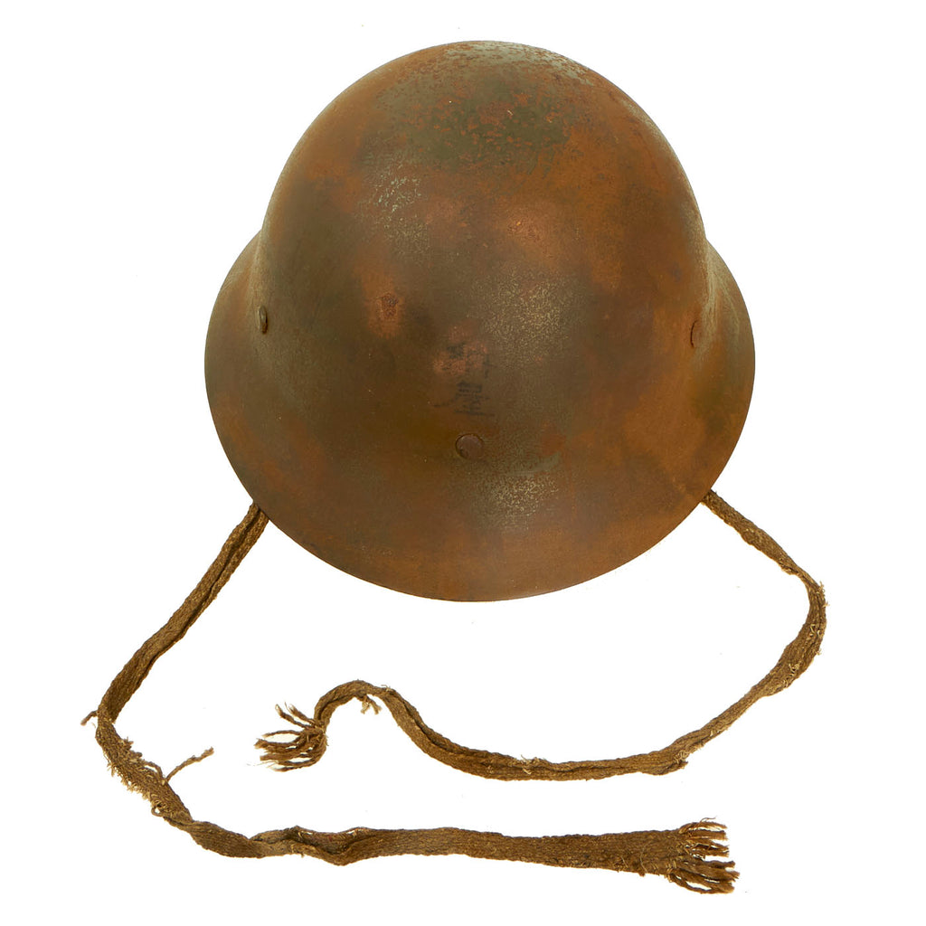 Original Imperial Japanese Army WWII Type 90 Civil Defense Helmet with Kanji Markings Original Items
