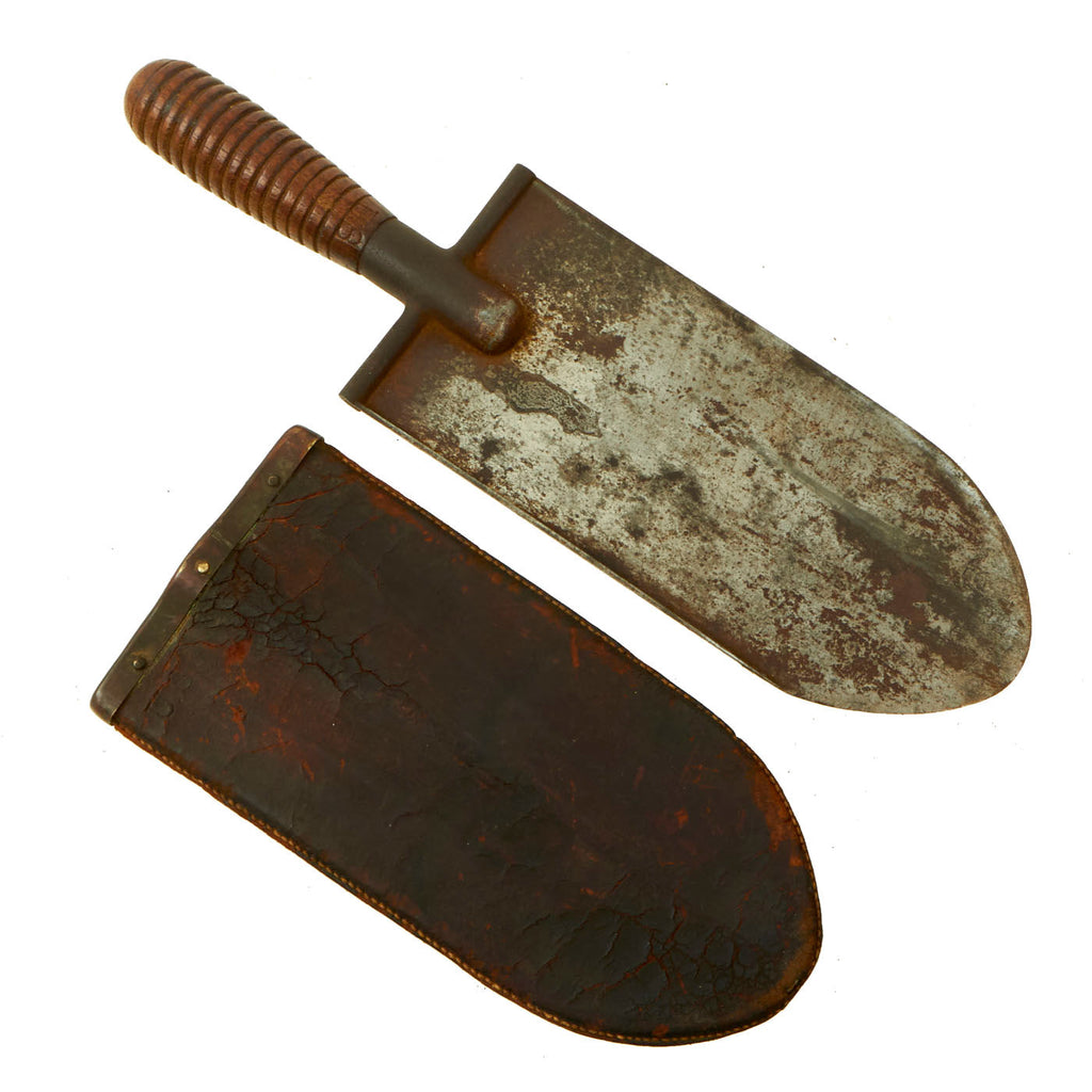 Original U.S. Indian Wars Era Model 1873 Entrenching Tool Knife with Leather Scabbard Original Items