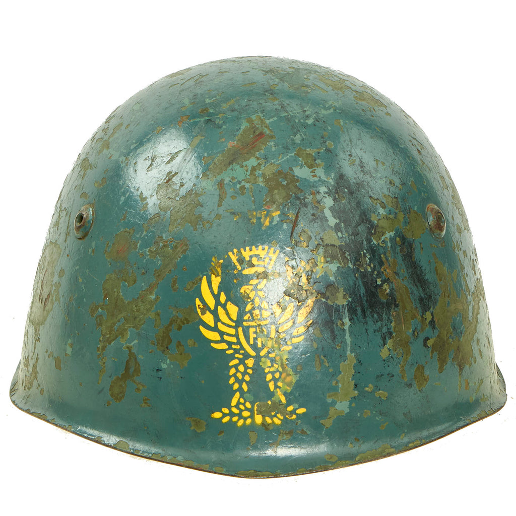 Original WWII Italian M33 Helmet marked with Original Carabinieri Stencil - Complete Original Items