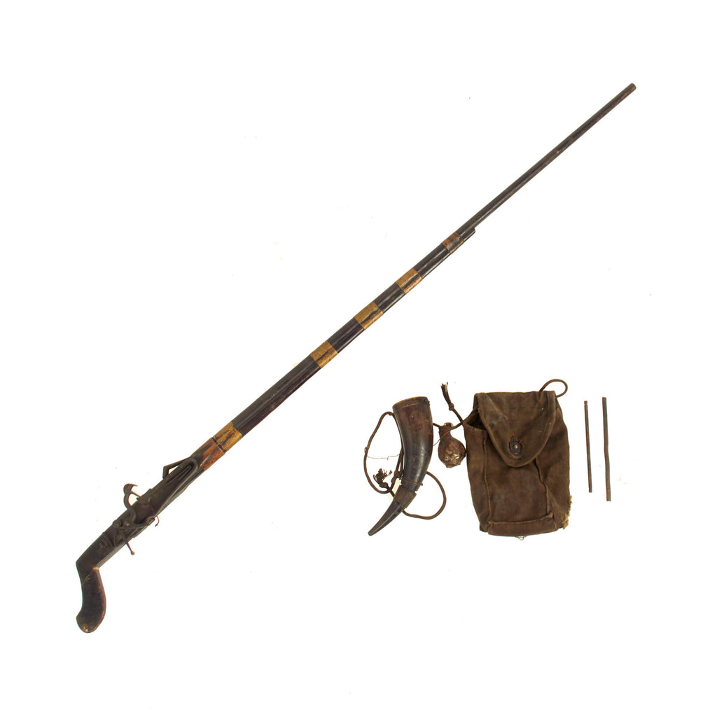 Original Vietnam War Special Forces Bring Back Montagnard Snaphaunce Musket with Accessories in M1 Carbine Pouch Original Items