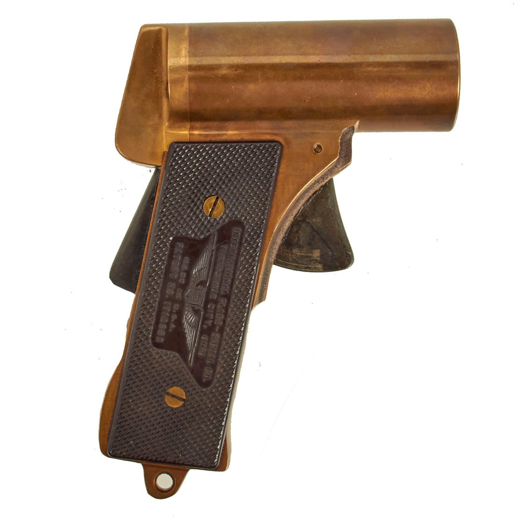 Original U.S. WWII Brass M2 Pyrotechnic Pistol by International Flare-Signal Co. Original Items