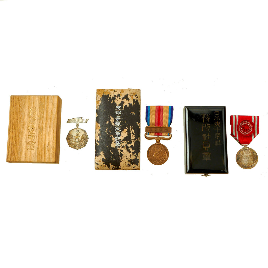 Original Japan WWII Imperial Japanese Military Medals of Honor and Decoration Lot - 3 Awards With Boxes Original Items
