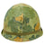 Original U.S. WWII - Vietnam War Era McCord M1 Helmet With Mitchell Pattern Camouflage Helmet Cover 133rd Military Police Company Helmet Liner - Complete Original Items