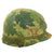 Original U.S. WWII - Vietnam War Era McCord M1 Helmet With Mitchell Pattern Camouflage Helmet Cover 133rd Military Police Company Helmet Liner - Complete Original Items