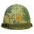 Original U.S. WWII - Vietnam War Era McCord M1 Helmet With Mitchell Pattern Camouflage Helmet Cover 133rd Military Police Company Helmet Liner - Complete Original Items