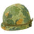 Original U.S. WWII - Vietnam War Era McCord M1 Helmet With Mitchell Pattern Camouflage Helmet Cover 133rd Military Police Company Helmet Liner - Complete Original Items