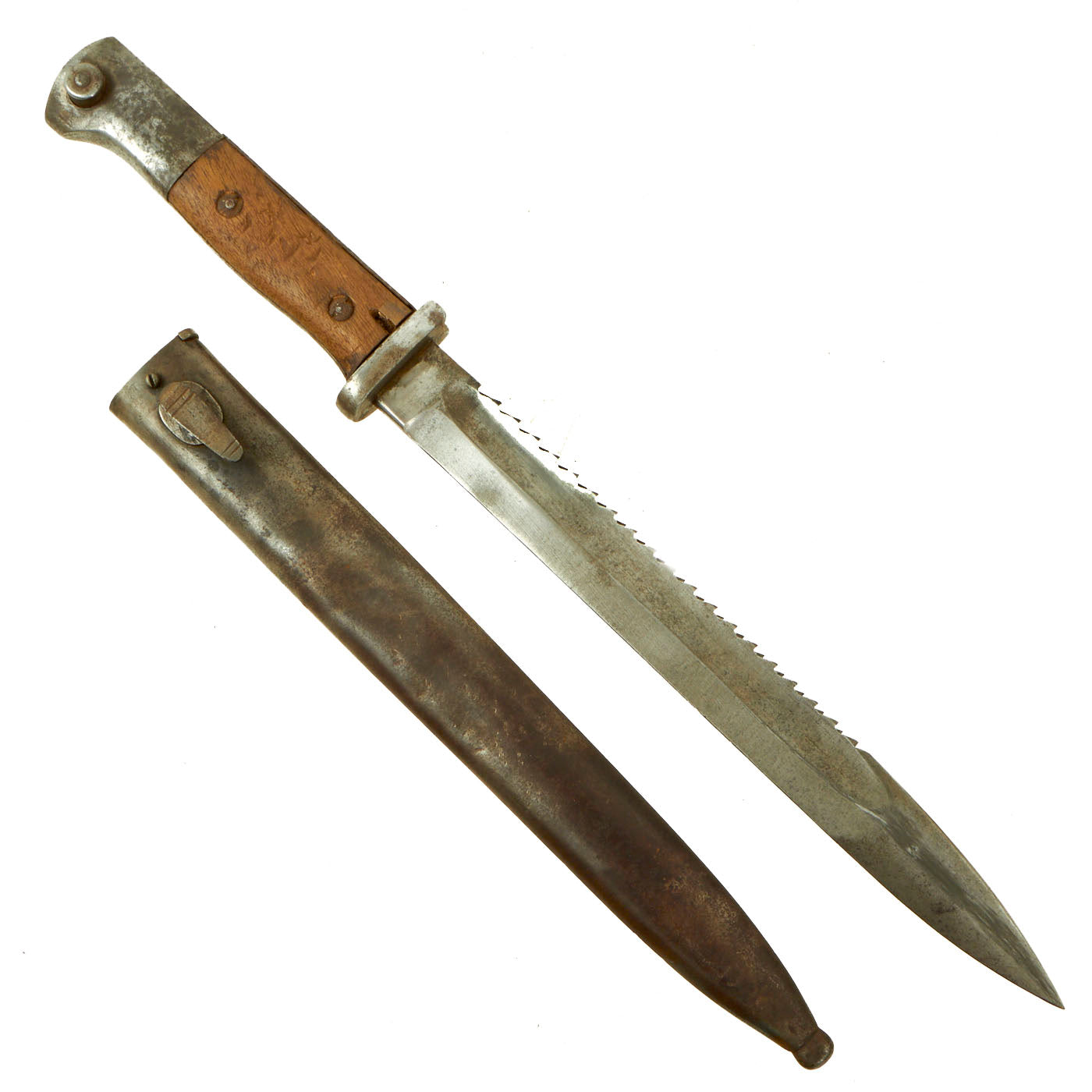 Original German WWI Seitengewehr M1884/98 II Sawback Bayonet by