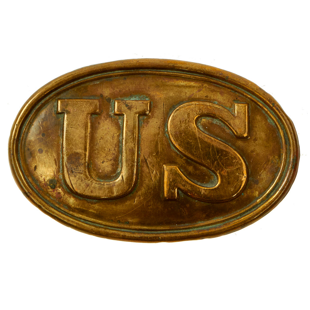 Original U.S. Civil War M1861 Cartridge Box Plate - Unissued Original Items