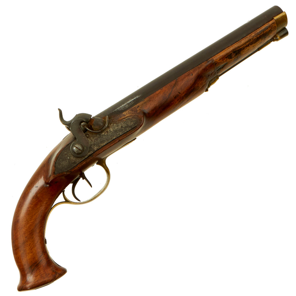 Original 19th Century German Double Barrel “Howdah” Large 13 Bore Percussion Pistol with Full Stock Original Items