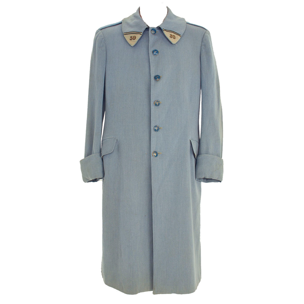 Original French WWI 39th Infantry Regiment Officer’s M1914 “Poiret” Greatcoat - Horizon Blue Original Items