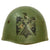 Original WWII Italian M33 Helmet marked with Eagle & Crossed Flags Stencil - stamped P99 Original Items