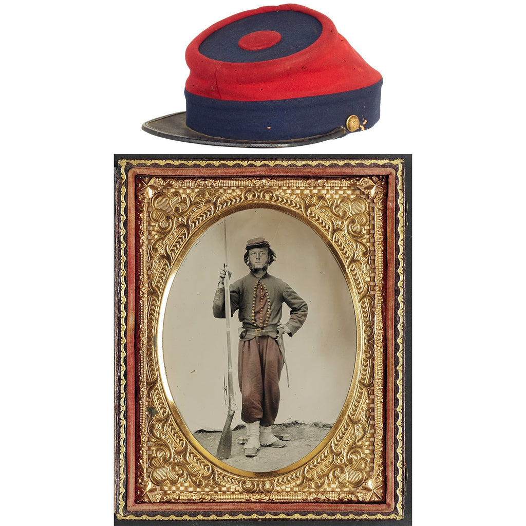 Original Civil War Union 14th Brooklyn “Red Legged Devils” Kepi with Original 1st Corps Badge Original Items