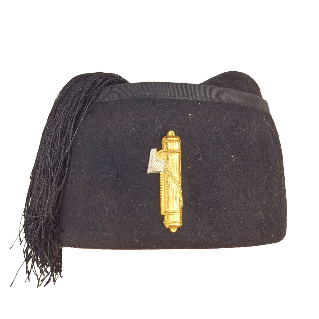 Original WWII Italian Black Shirt MVSN Fascist Fez by Ditta Vergelli - Size 54 Original Items