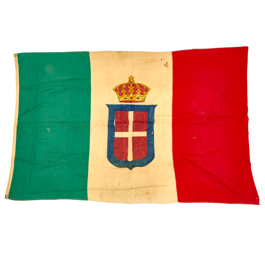 DRAFT Original Italian WWII Hand Embroidered Lesser Coat-of-Arms of Italy Flag - 43” x 38” Original Items