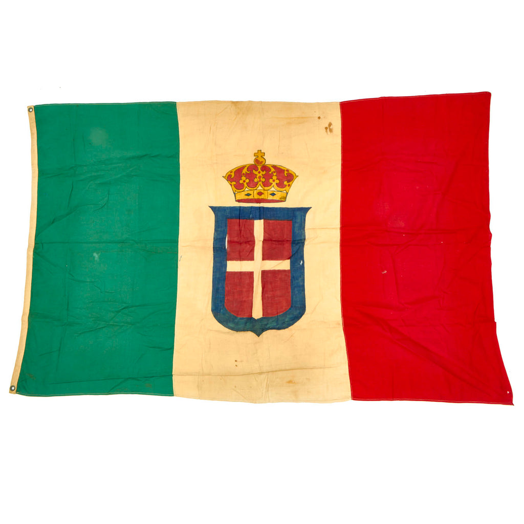 DRAFT Original Italian WWII Hand Embroidered Lesser Coat-of-Arms of Italy Flag - 43” x 38” Original Items