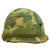 Original U.S. WWII Vietnam War Brigadier General’s M1 Helmet with 1968 Dated Mitchell Pattern Reversible Camouflage Cover and Elastic Band Original Items