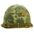 Original U.S. WWII Vietnam War Brigadier General’s M1 Helmet with 1968 Dated Mitchell Pattern Reversible Camouflage Cover and Elastic Band Original Items