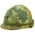 Original U.S. WWII Vietnam War Brigadier General’s M1 Helmet with 1968 Dated Mitchell Pattern Reversible Camouflage Cover and Elastic Band Original Items